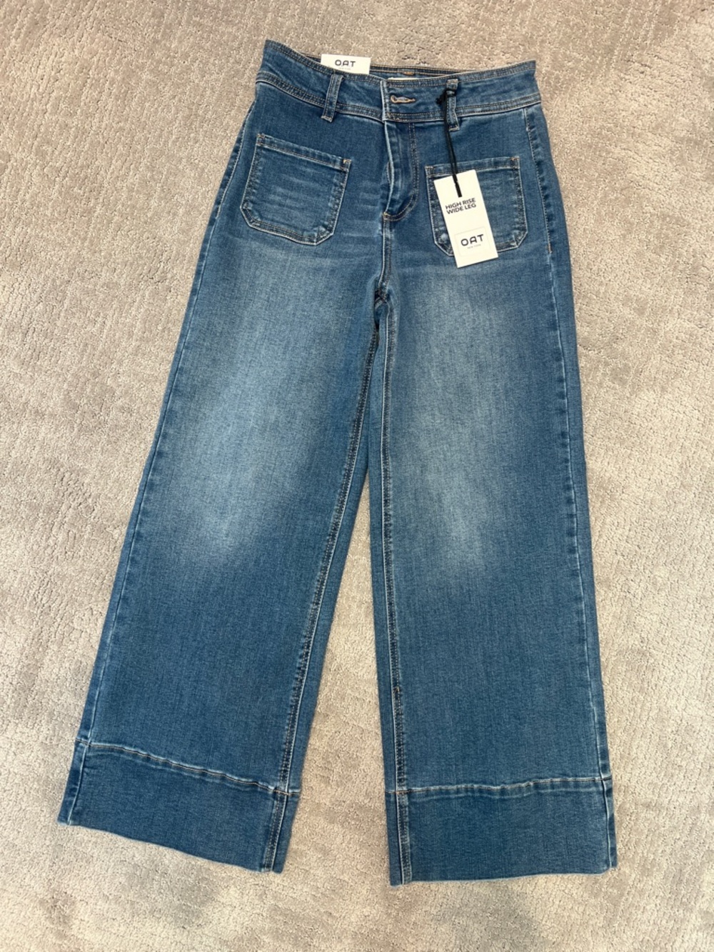 Oat New York Medium Blue Wide Leg Jeans